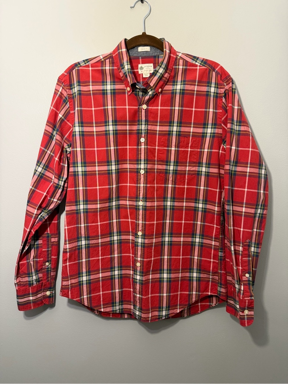 J. Crew Shirtings Casual Red Plaid Button-Down Shirt